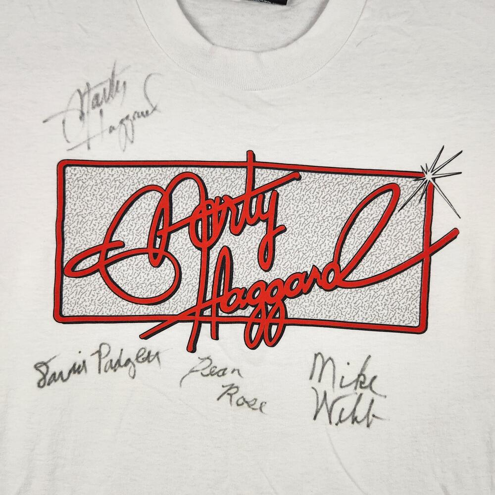 Vintage Marty Haggard Best Shirt Mens XL White Country Music Band Single Stitch